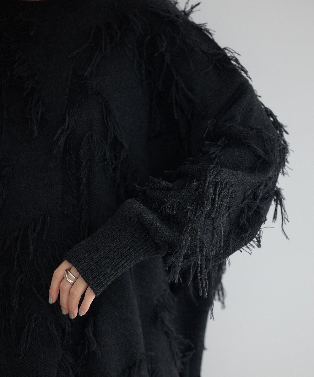 YECCA VECCA スター柄フリンジルーズニット 