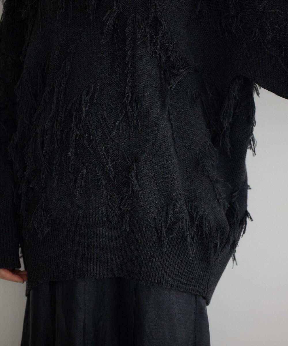 YECCA VECCA スター柄フリンジルーズニット 