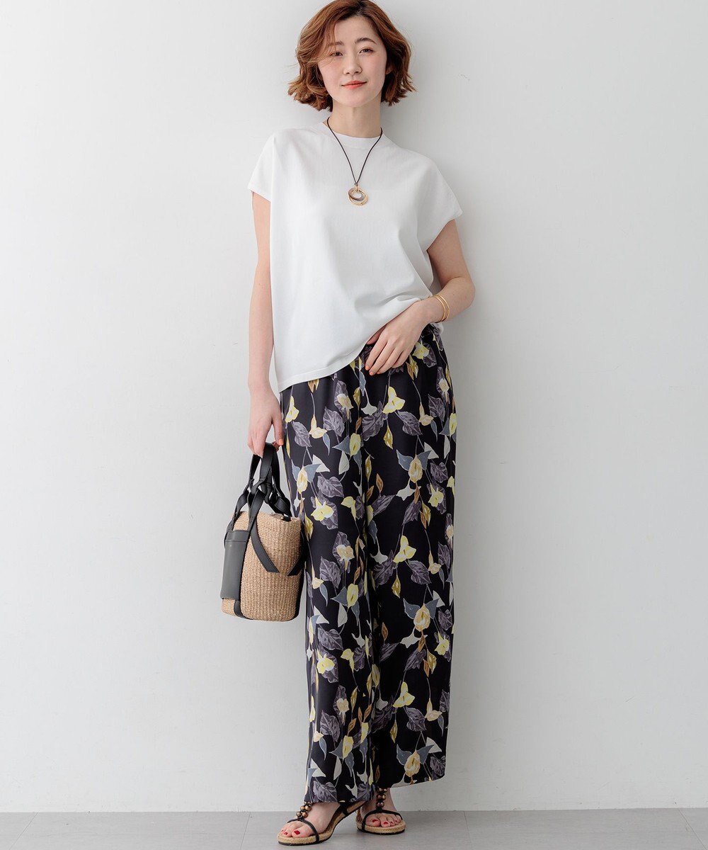 23区 L 【先行予約】レーヨンポリエステルストレッチ フレンチスリーブ ニット 