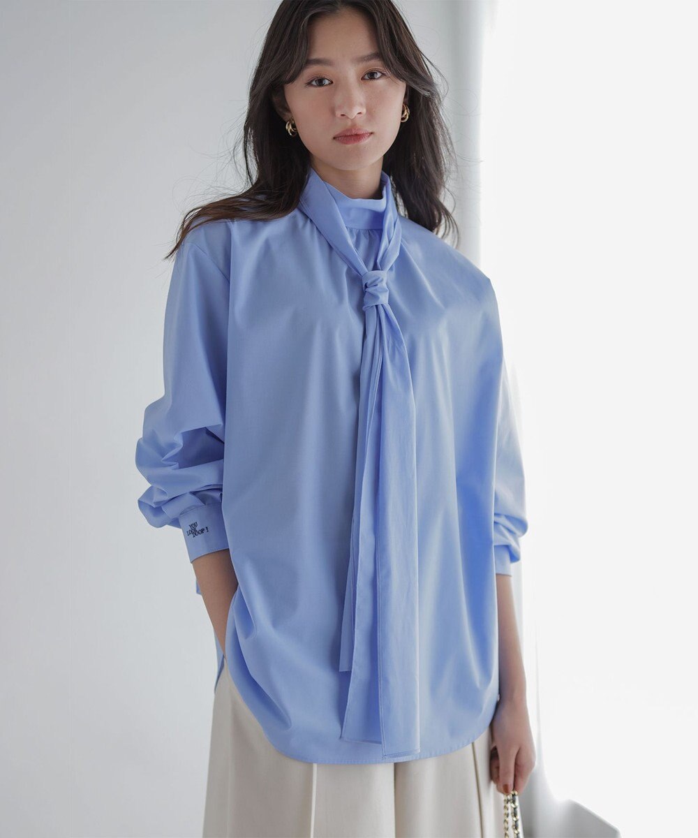 組曲 S 【加藤ローサさん着用 / 前後着用可】コットンタッチシャーティング刺繍入り ブラウス 