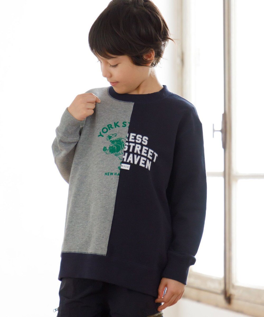J.PRESS KIDS 【140-170cm】パッチワーク ブルプリント トレーナー 