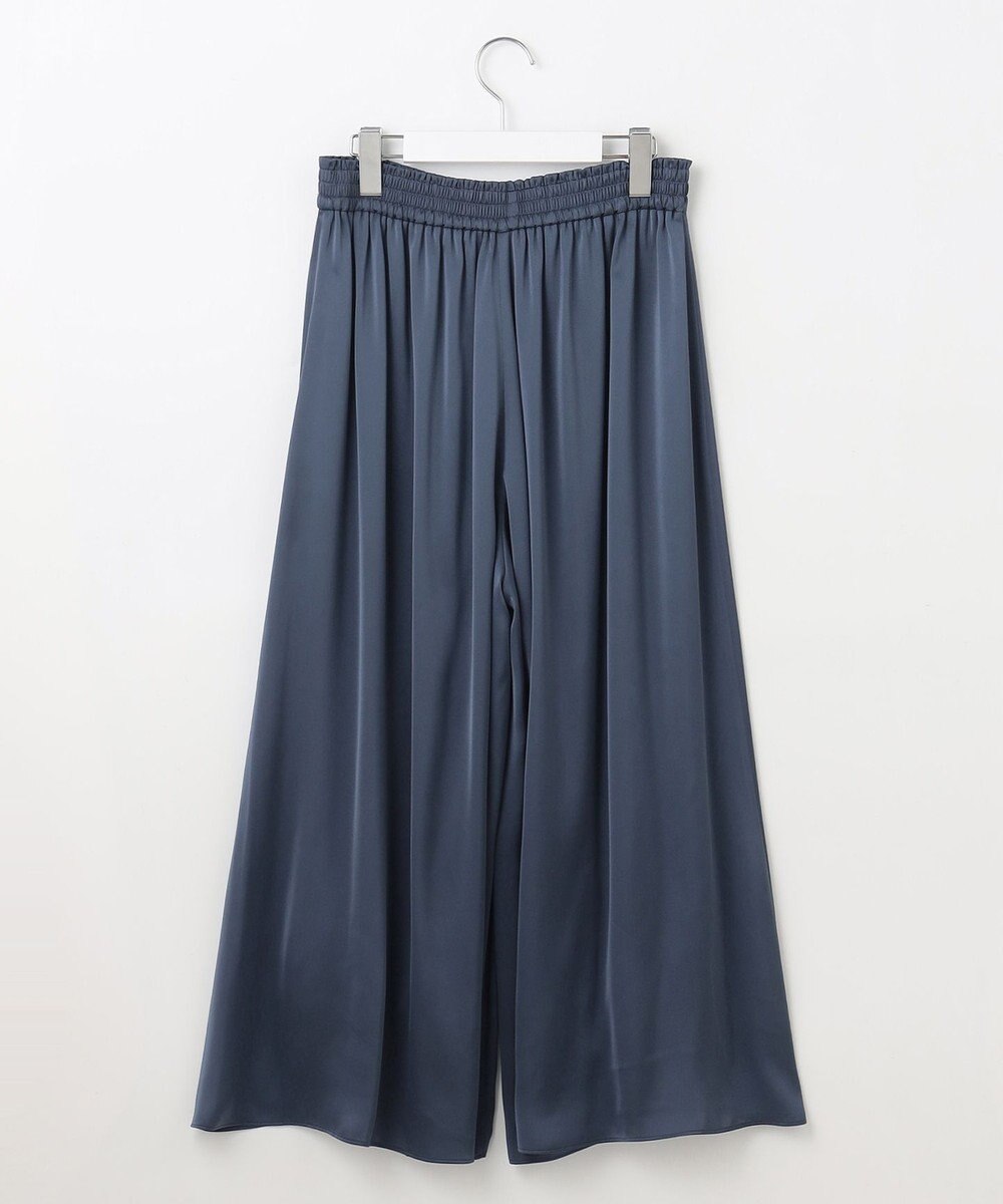 自由区 L 【カタログ掲載・セットアップ対応・ウエストゴム・洗える】セミブライトサテンギャザー パンツ 