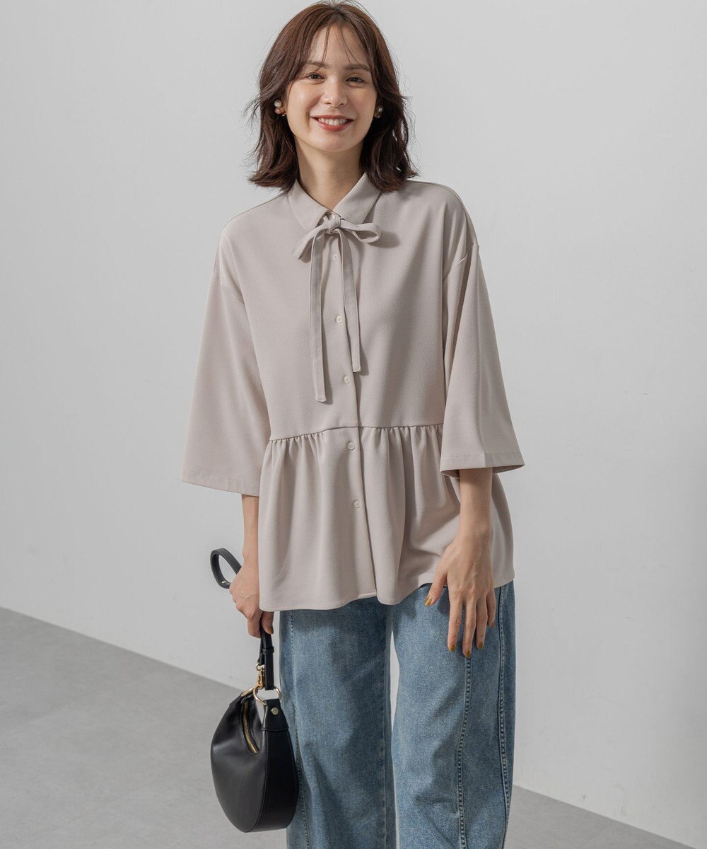 組曲 S ジョーゼットジャージーボウタイチュニック ブラウス 