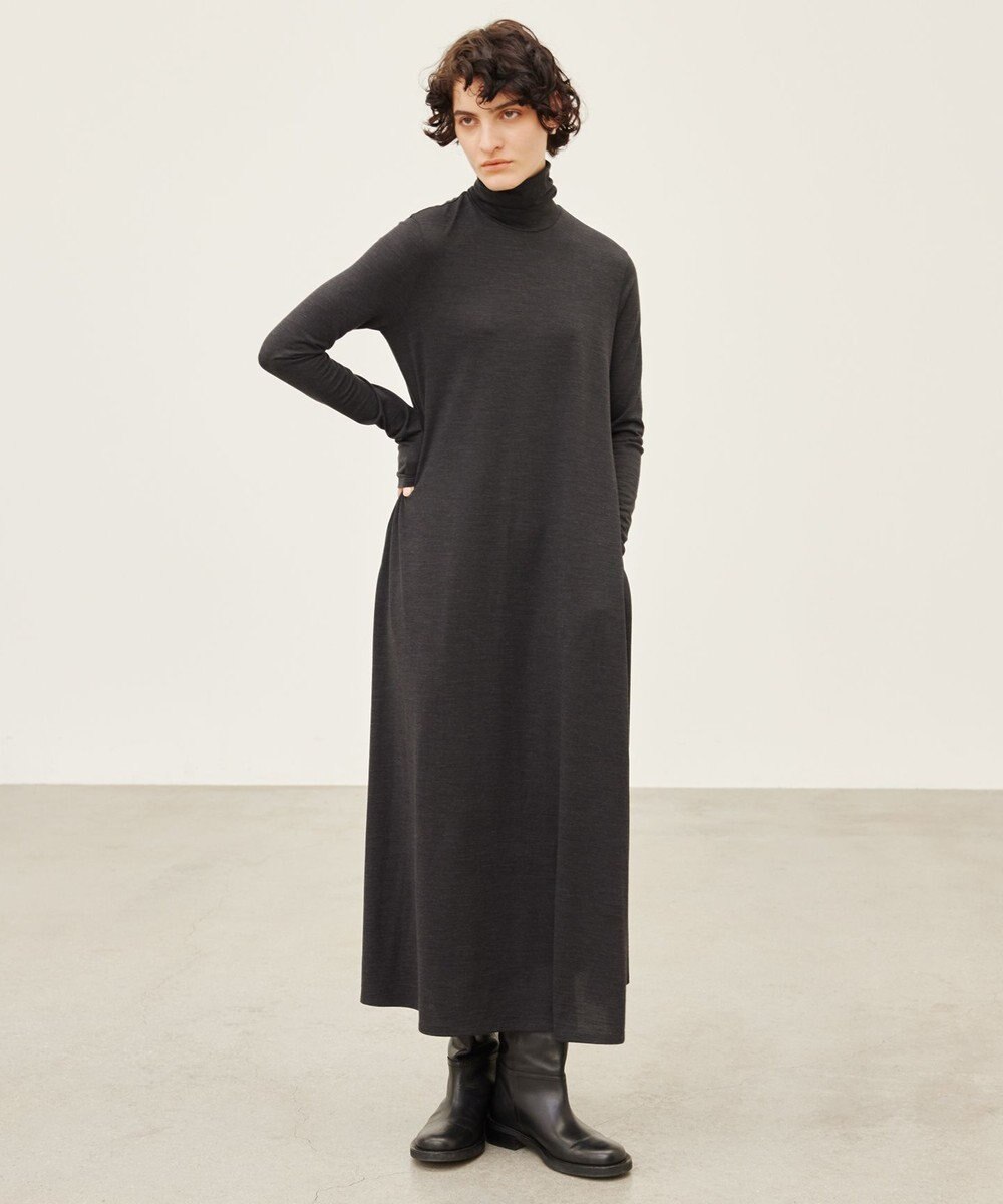 BEIGE， 【洗える】CALDANA / タートルネックロングドレス 