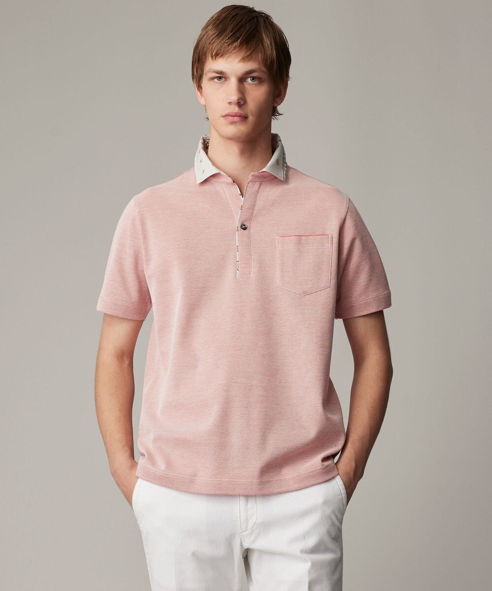 JOSEPH ABBOUD 【愛されて20年！オーガニックコットン使用】 バンダナプリント ダディ ポロシャツ 