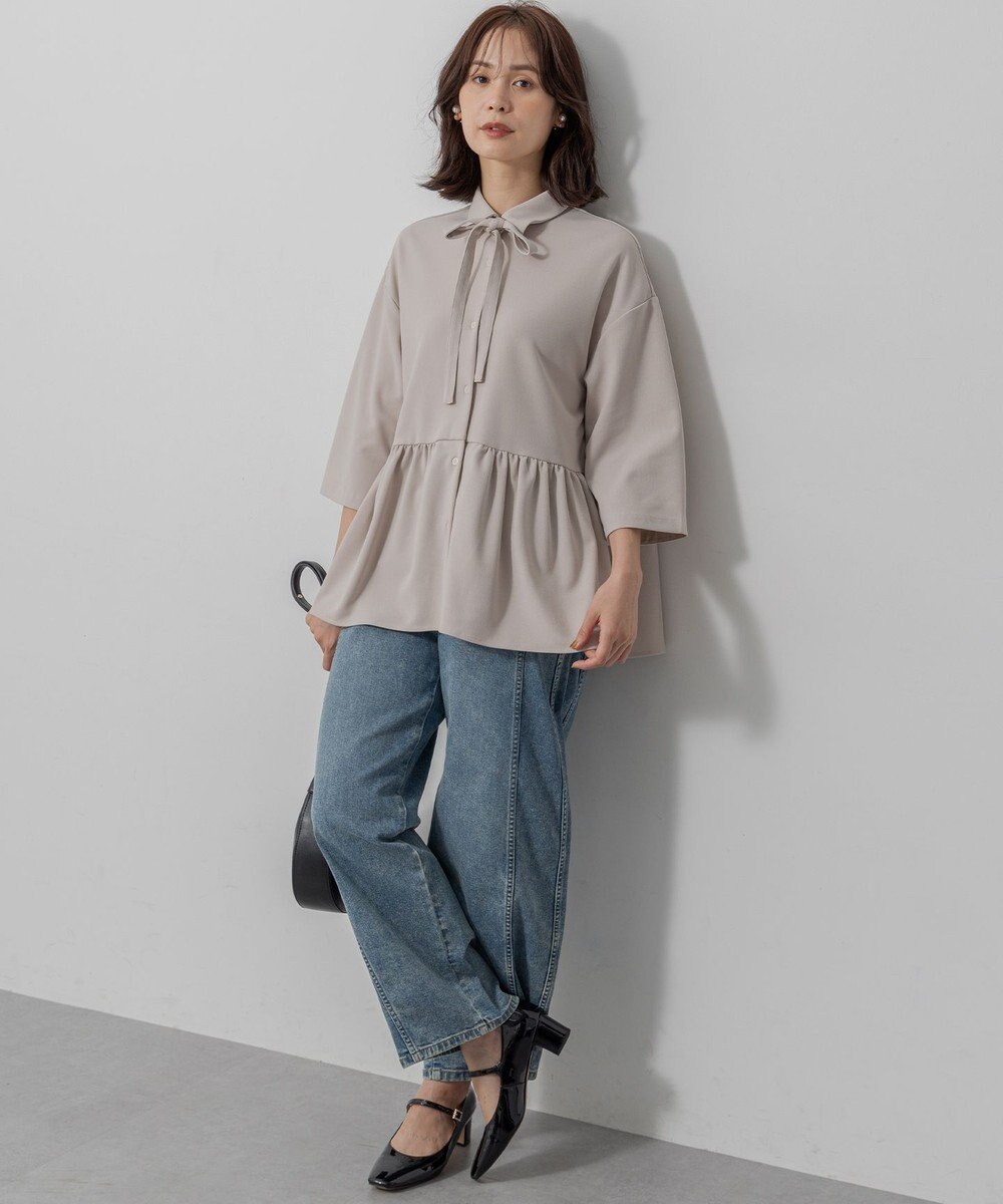 組曲 S ジョーゼットジャージーボウタイチュニック ブラウス 