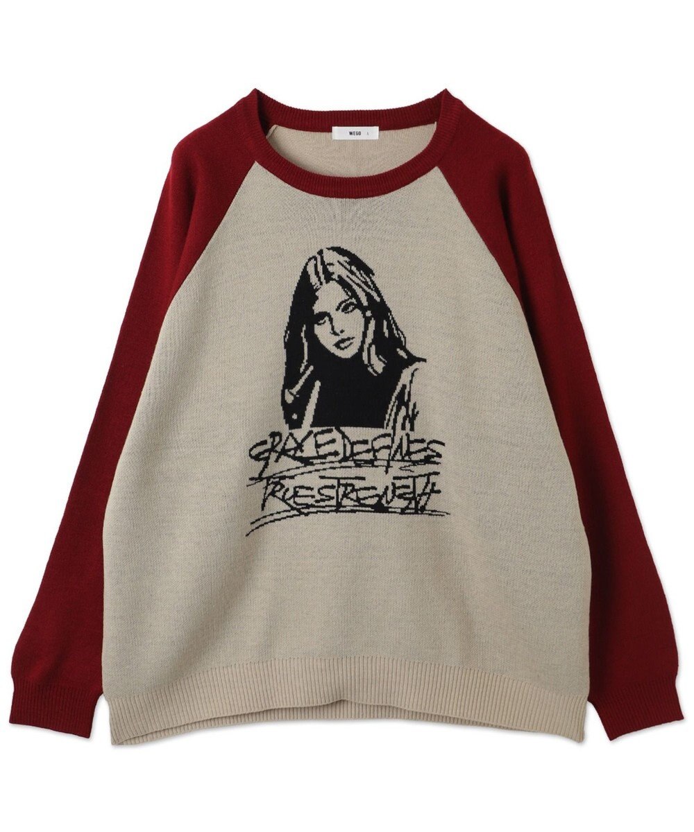 WEGO ラグランジャガードグラフィックプルオーバー 