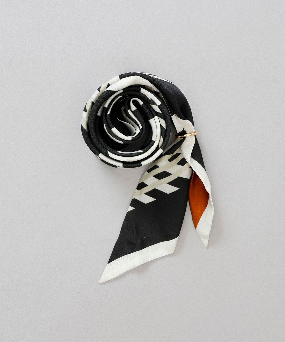 AURORA Oggi12月号掲載 Beaurance （ビューランス）シルクツイル トライアングルスカーフ(リング付き) 