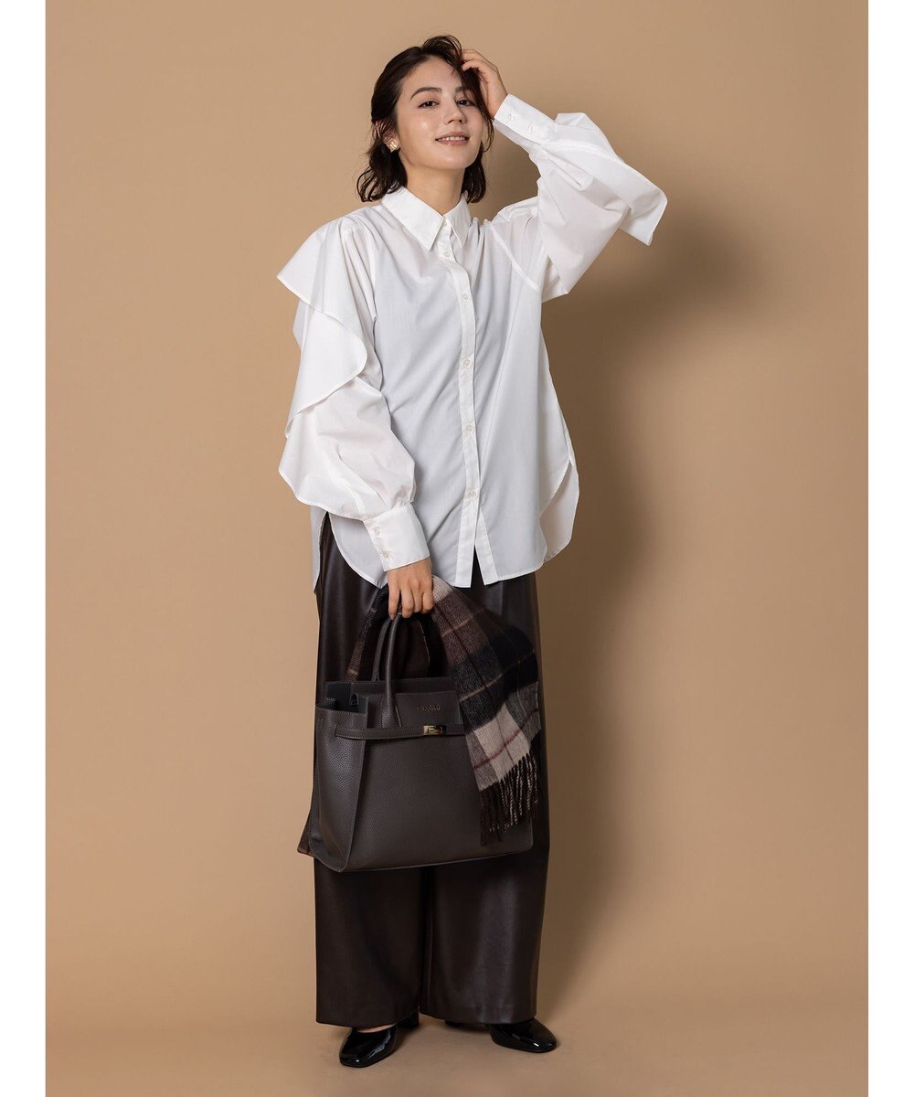 Te chichi 【泉 里香さん着用・Oggi.jp10/23掲載】ラッフルスリーブシャツ 