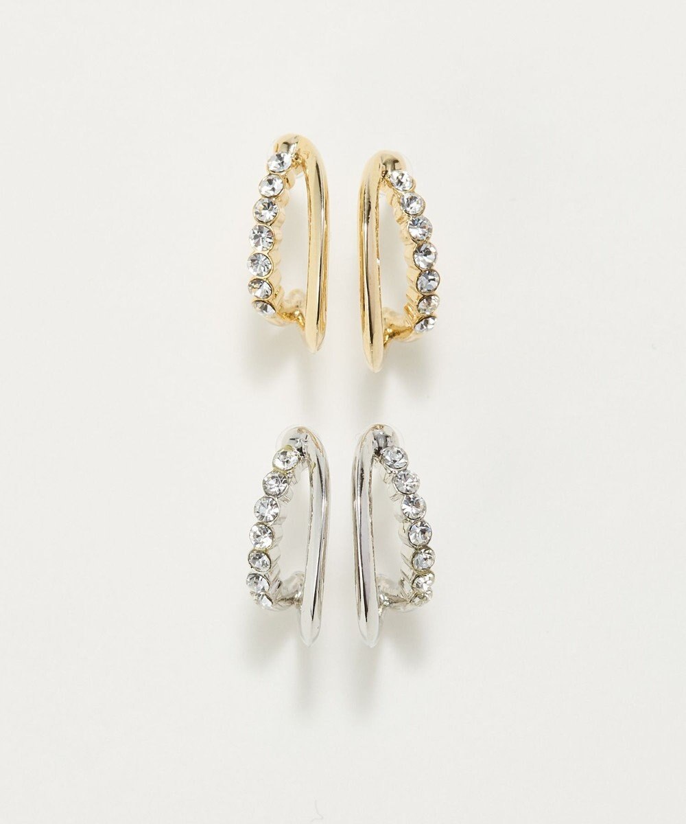 Phoebe 〈アレルギー対応〉ブリリアントダブルフープセラミックピアス　ゴールド 