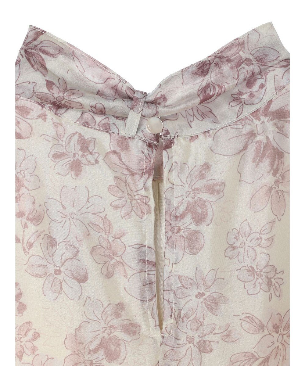 earth music&ecology フラワー柄シアーパフブラウス 