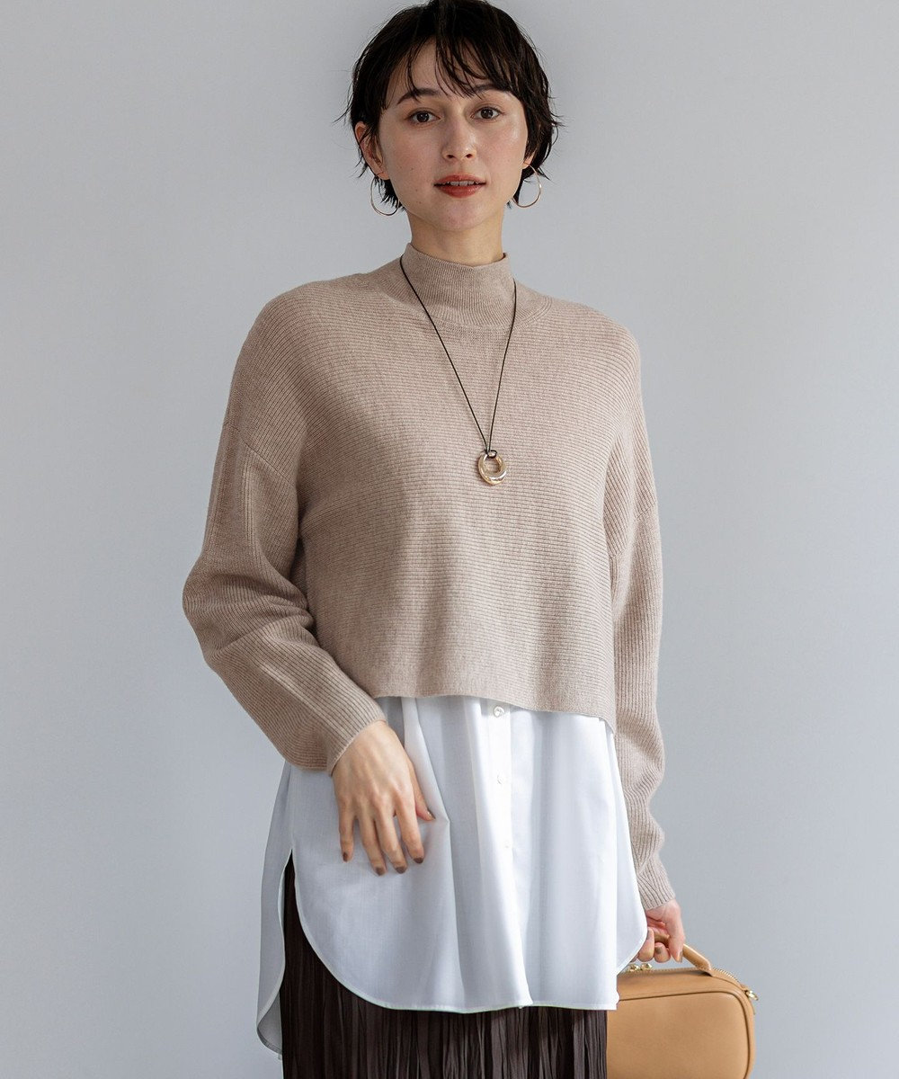 23区 【洗える】レイヤードコンビ ニット 