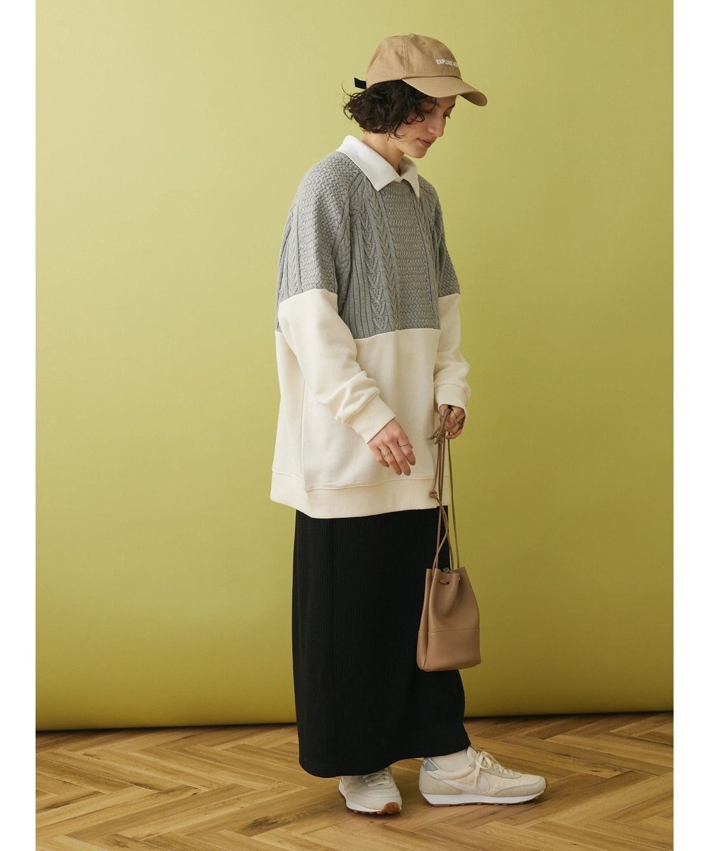 CRAFT STANDARD BOUTIQUE ニットドッキング裏毛プルオーバー 