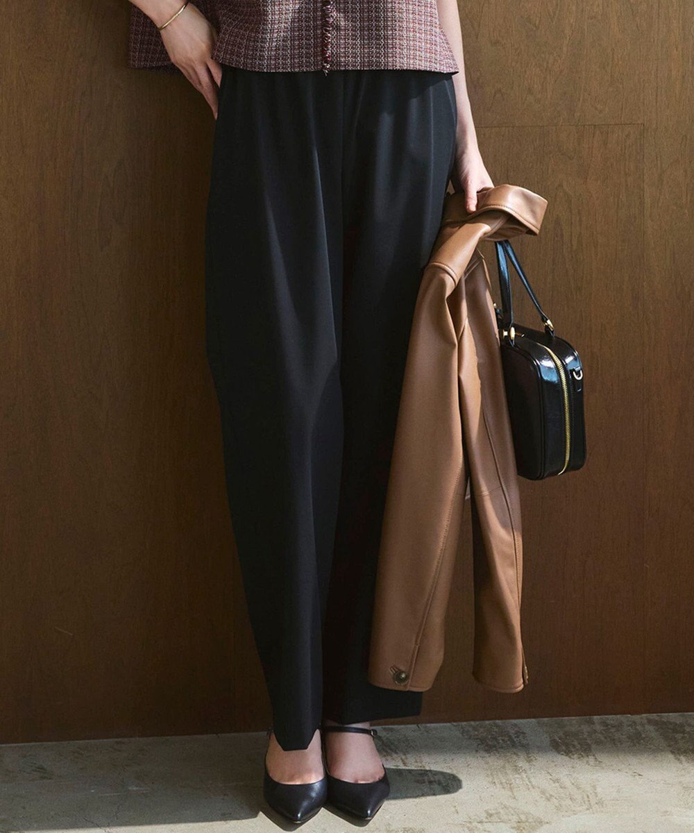 23区 【撥水加工/洗える】ドライ2WAYストレッチ ドロスト ワイド パンツ 