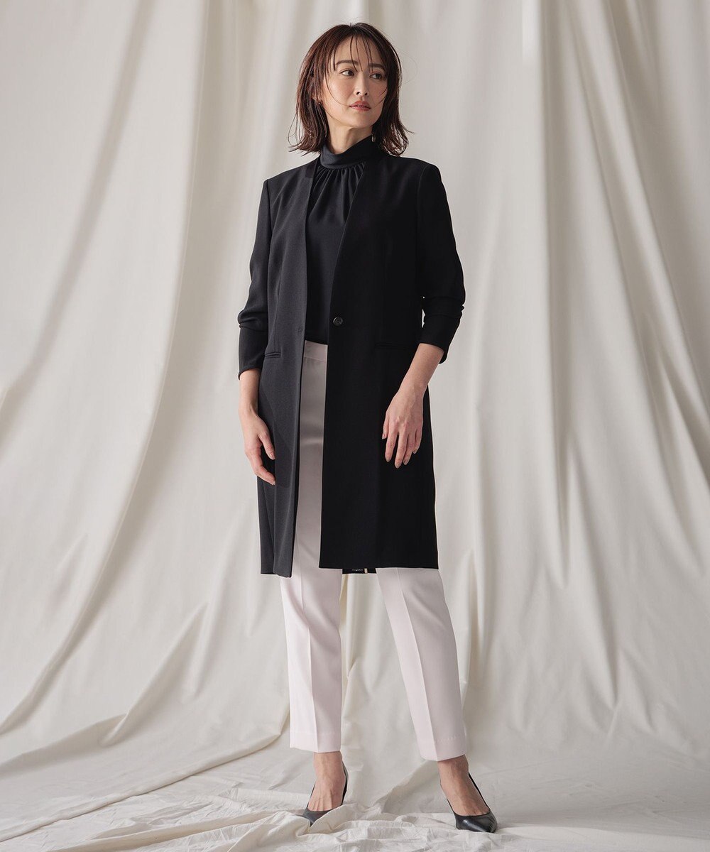 BEIGE， EVA / ハイネックハーフスリーブブラウス 