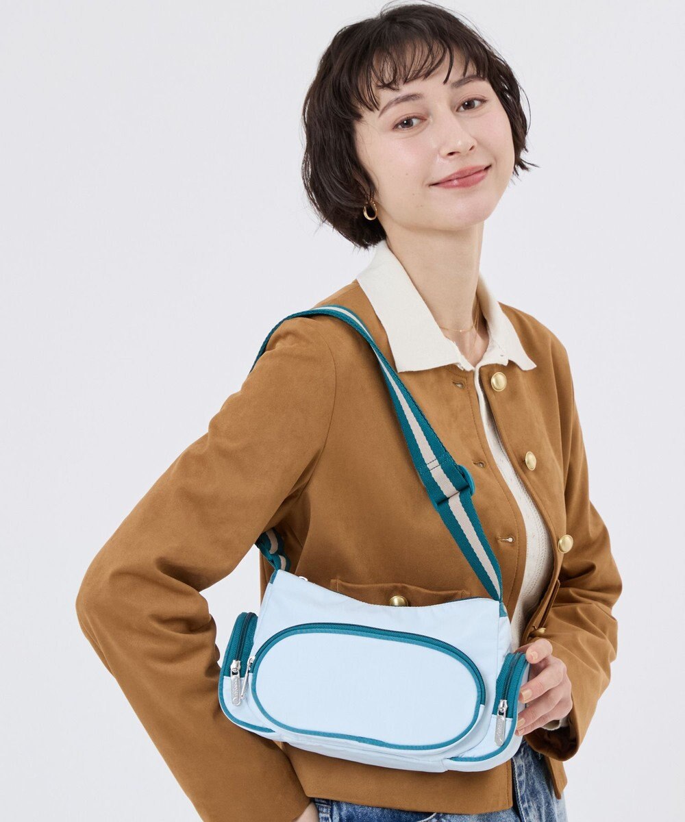 LeSportsac 3 POCKET SHOULDER/スペクテイタークリアスカイ/ティール 