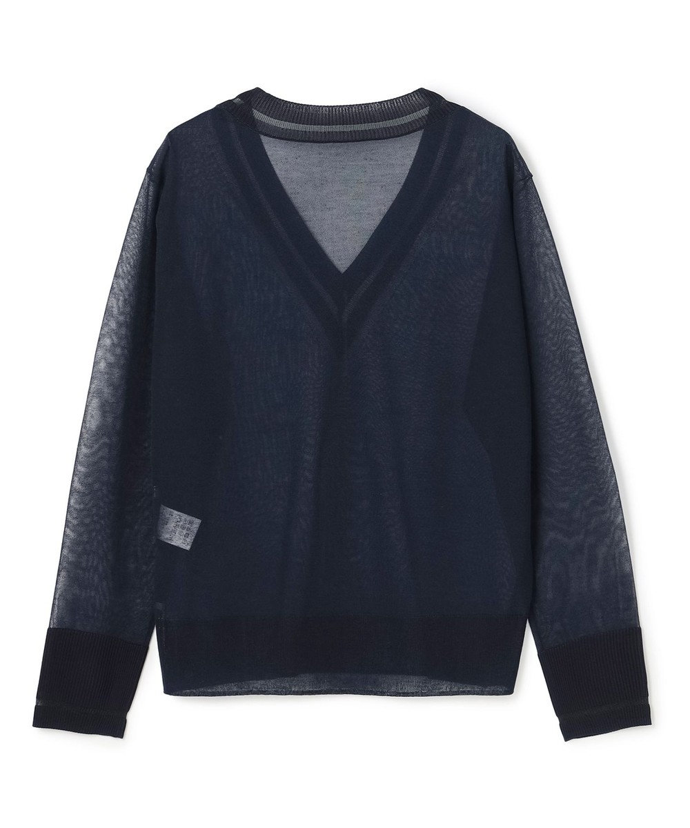 BEIGE， GOVERNOR / シアー Vネックチルデンニット 