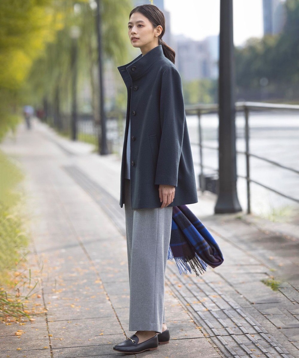 J.PRESS LADIES ショートビーバー スタンドカラー コート 