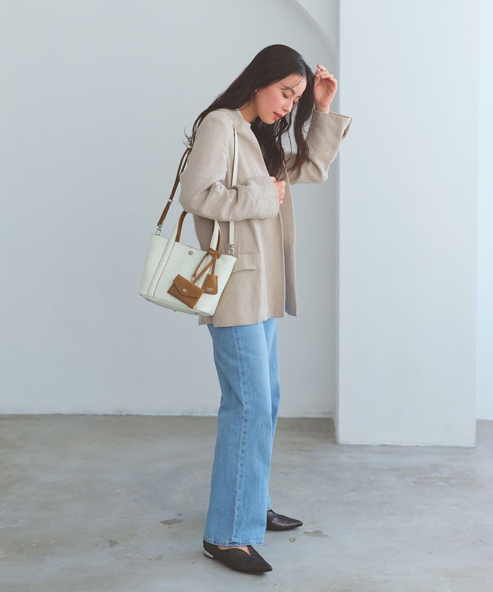 TOPKAPI 【Breath TOPKAPI】DUAL デュアル シュリンクレザー バイカラー トートバッグ チャーム付き 