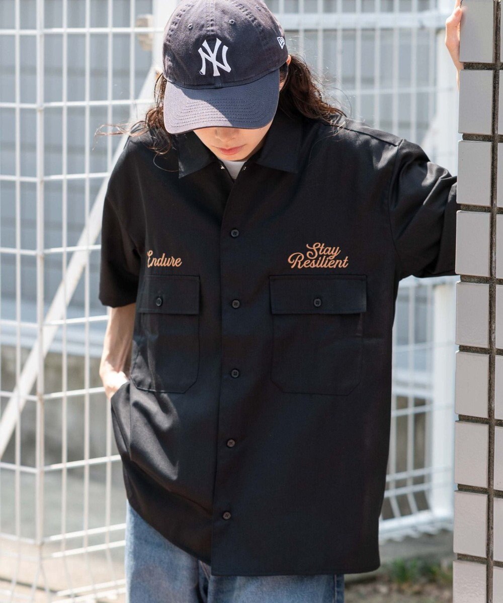 WEGO 【ユニセックス着用ITEM】刺繍ロゴツイルワークシャツ 