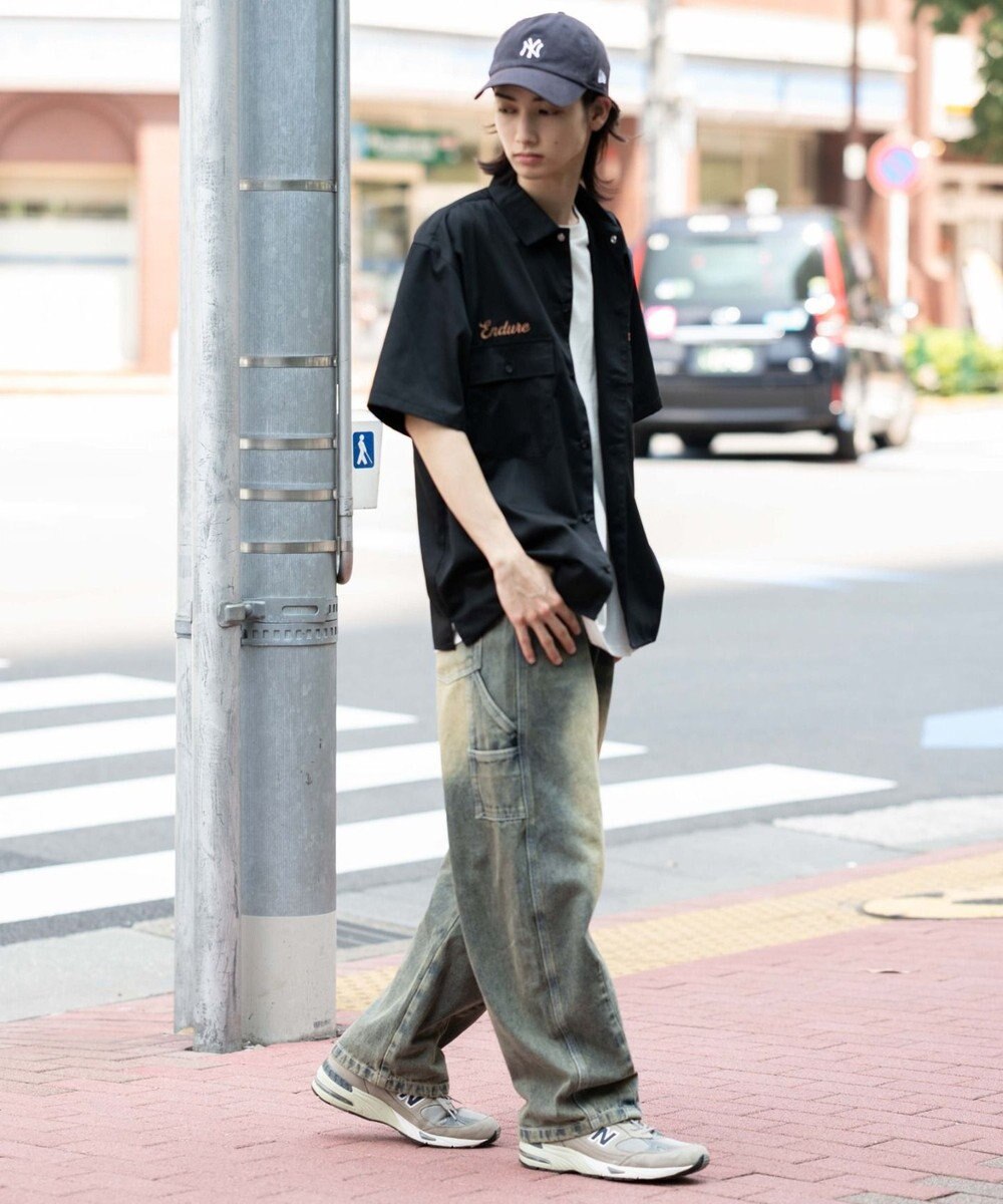 WEGO 【ユニセックス着用ITEM】刺繍ロゴツイルワークシャツ 