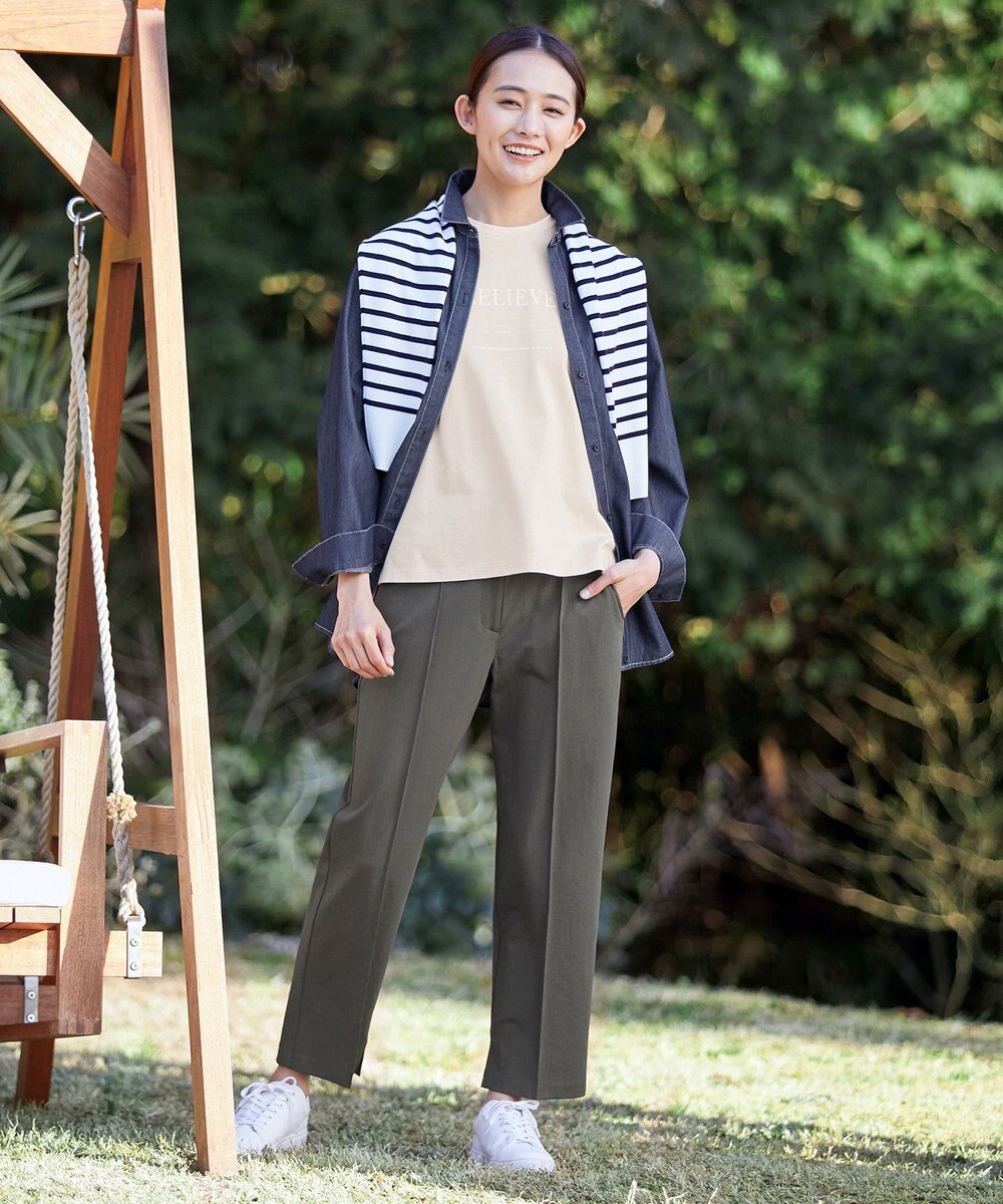 J.PRESS LADIES 【洗える】KATE パネルボーダー ボートネック ニット 