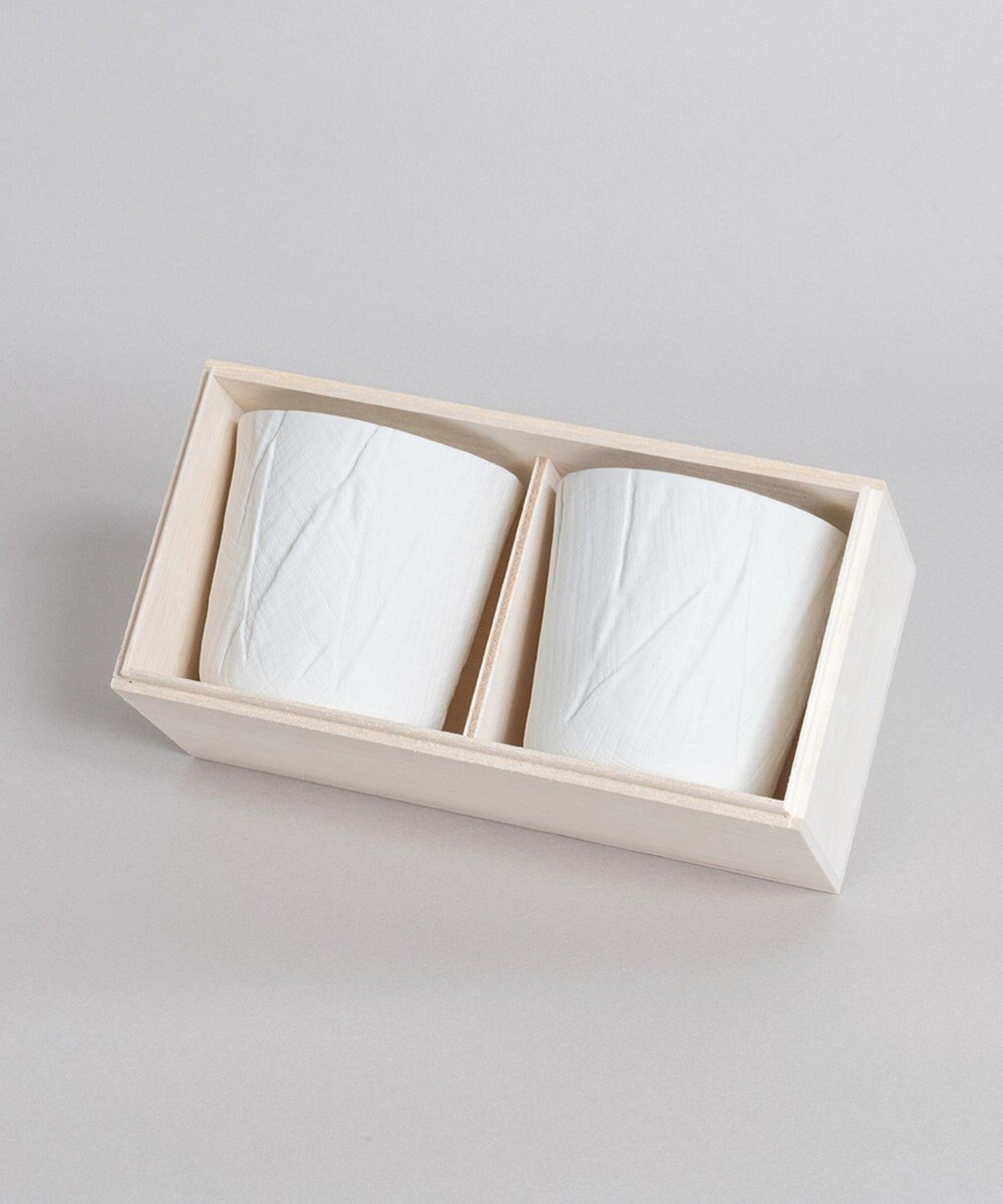 ceramic mimic fabric 【木箱入り】ロックグラス ペア 〈プレーン・プレーン〉 プレーン・プレーン