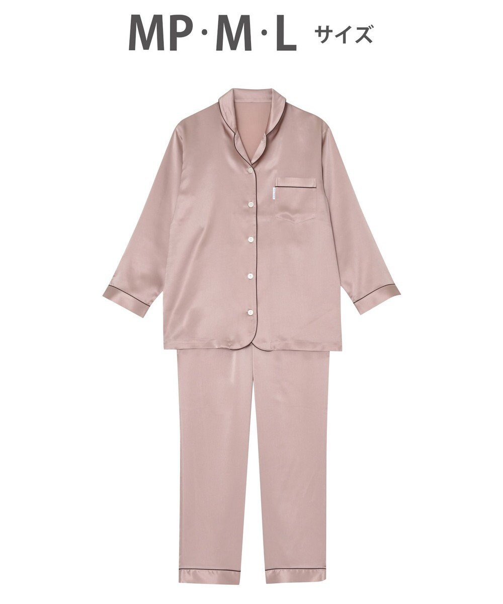 ワコール／睡眠科学 【パジャマ】　長袖・長ズボン　シルクサテン　吸放湿性　睡眠科学／ワコール　YDX582 