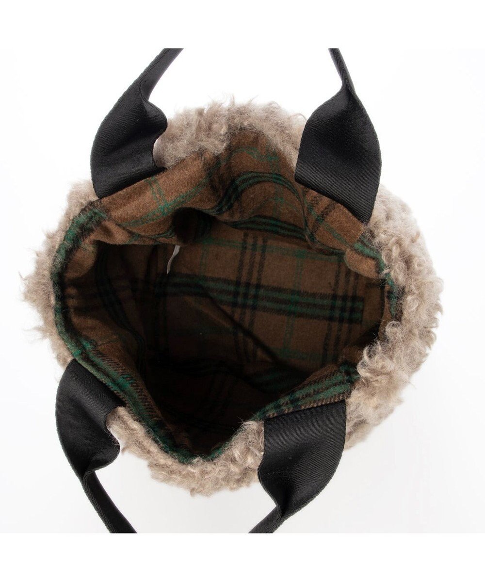 UNBILLION カシュカシュ cachecache / フェイクファー×チェック柄リバーシブルトート 