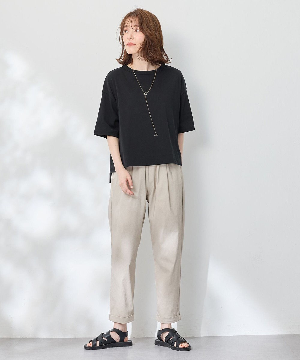 ANY L 【接触冷感/ウエストゴム/ストレッチ】クールタッチタックパンツ 