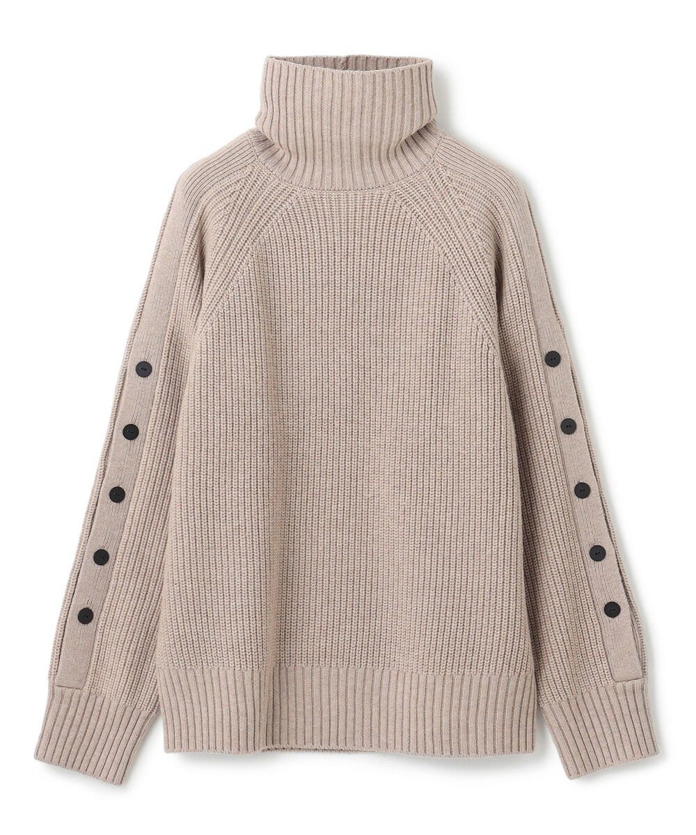 BEIGE， 【洗える】LEADER / ボタンディティールハイネックトップス 