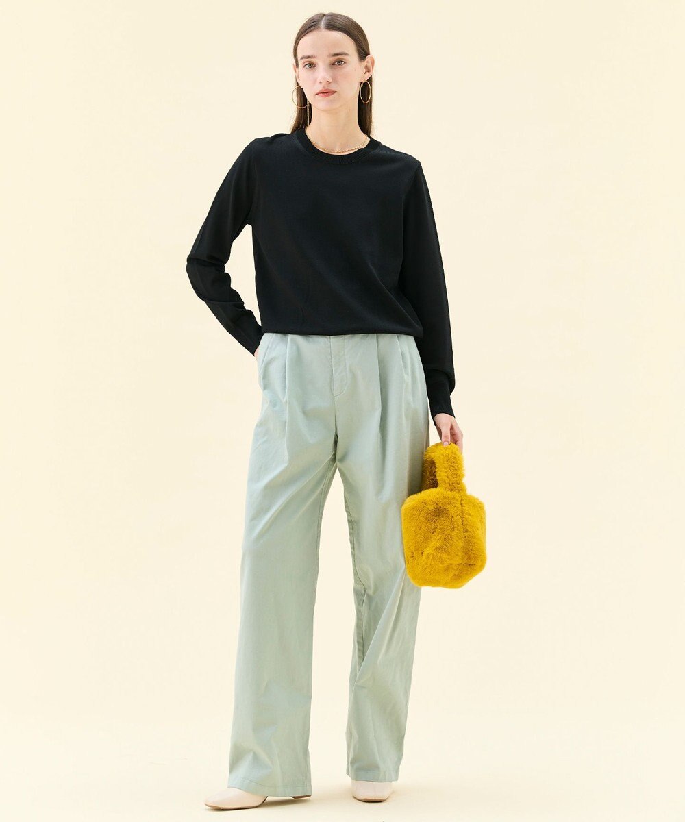 BEIGE， 【洗える・Oggi 11月号掲載】HAMLIN / コットンストレッチ2タックワイドパンツ 