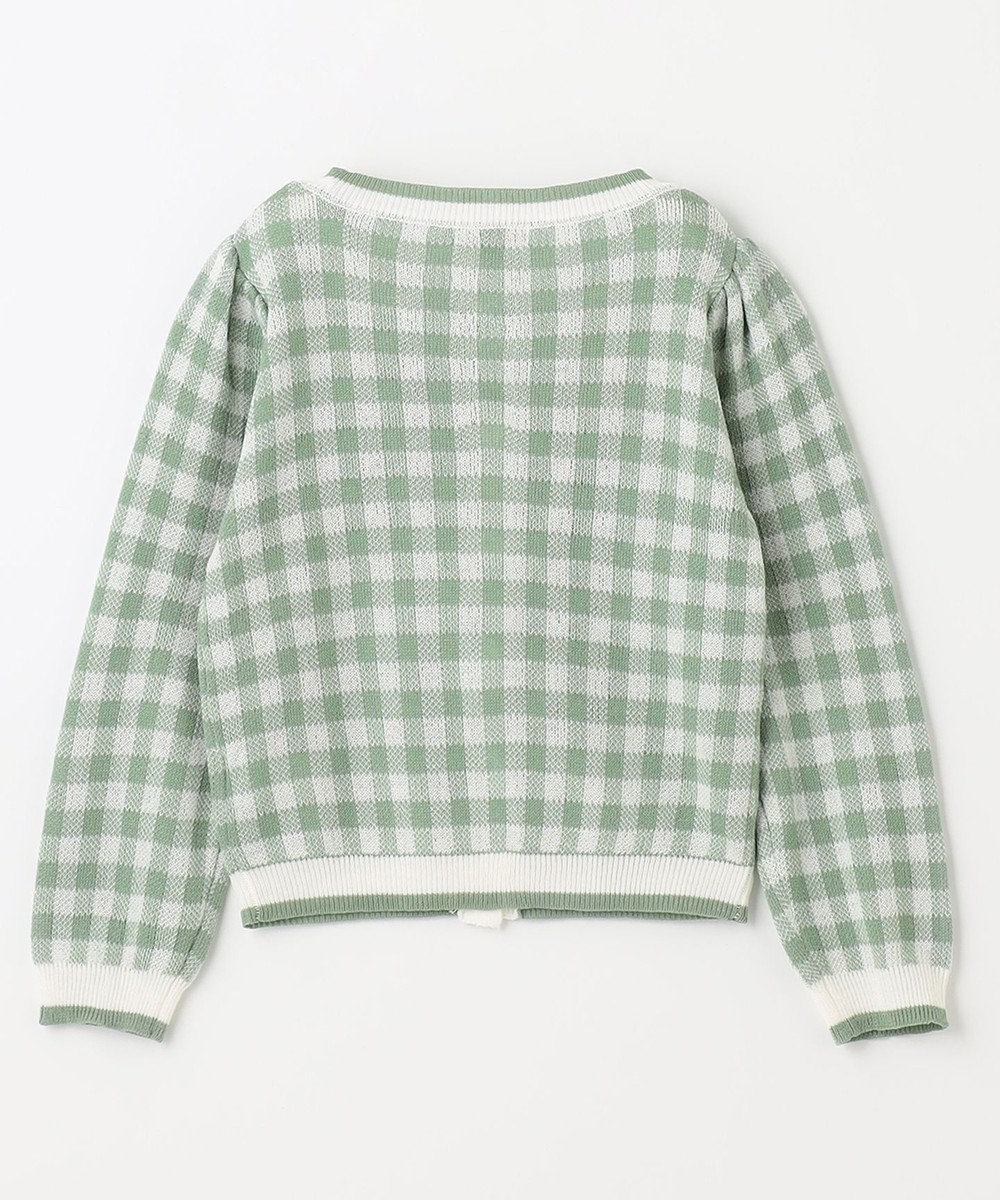 ANY KIDS ギンガム総柄ニット カーディガン 