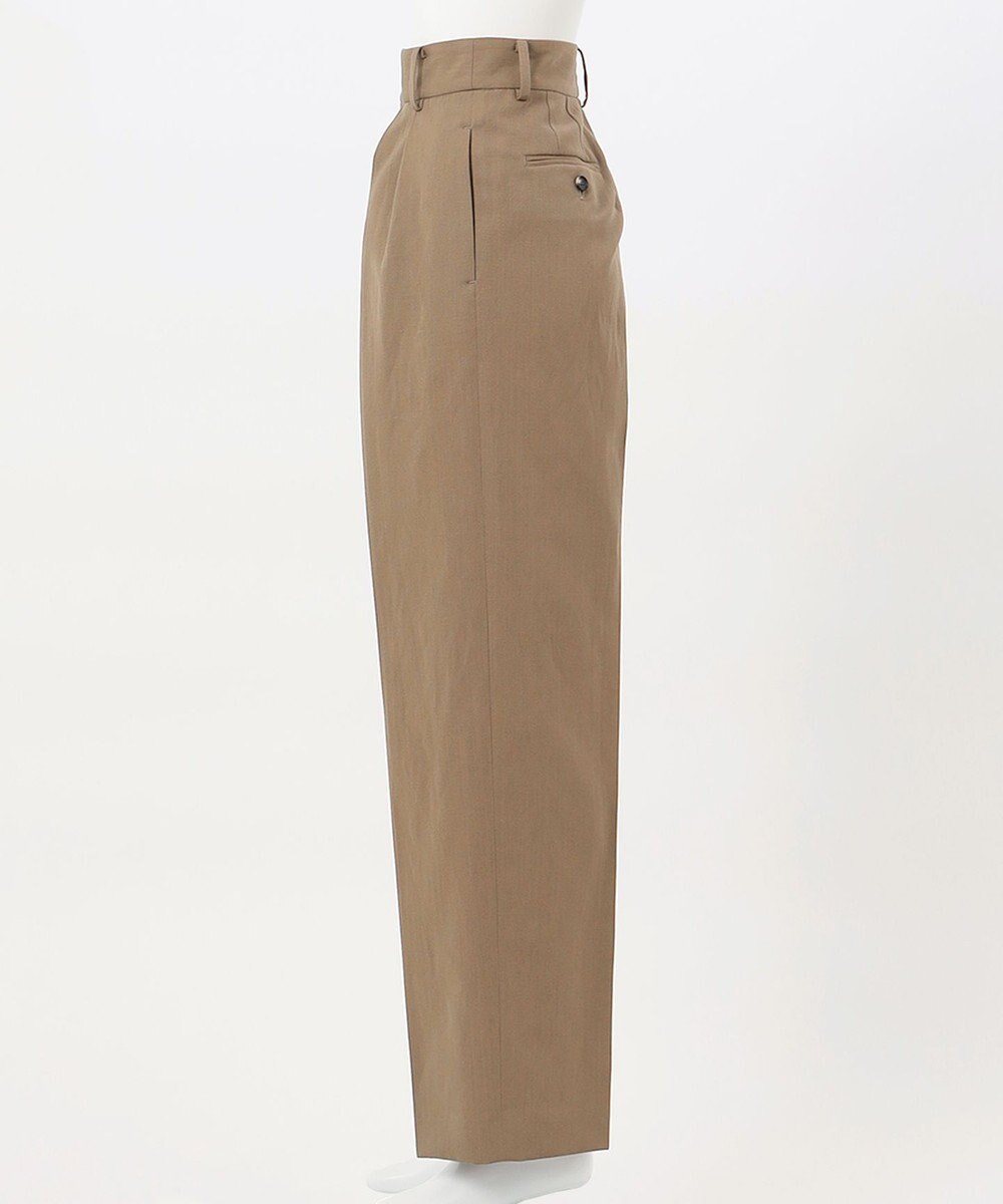 23区 【エステータ】ウールリネン タックワイドパンツ 