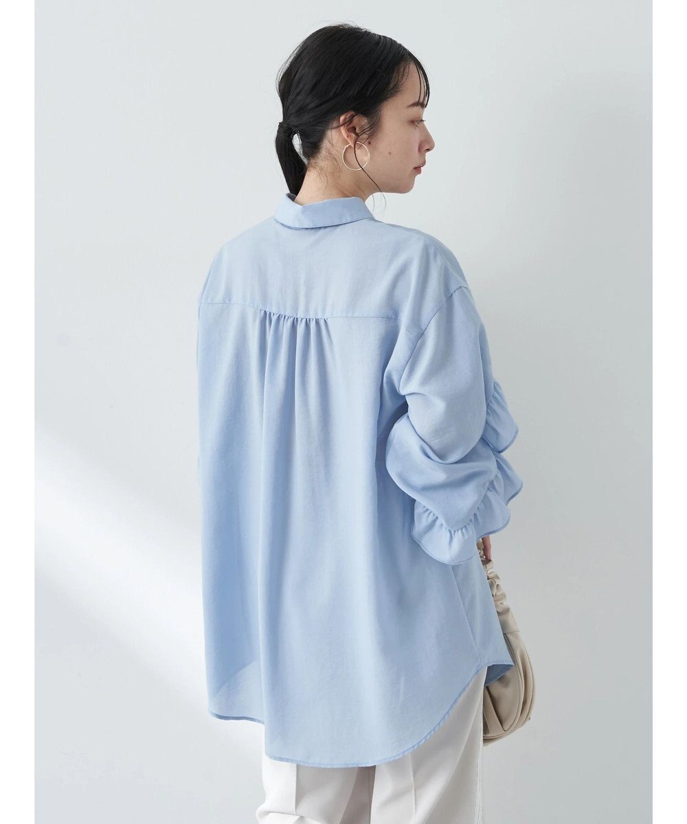 earth music&ecology フリルスリーブシャツ 