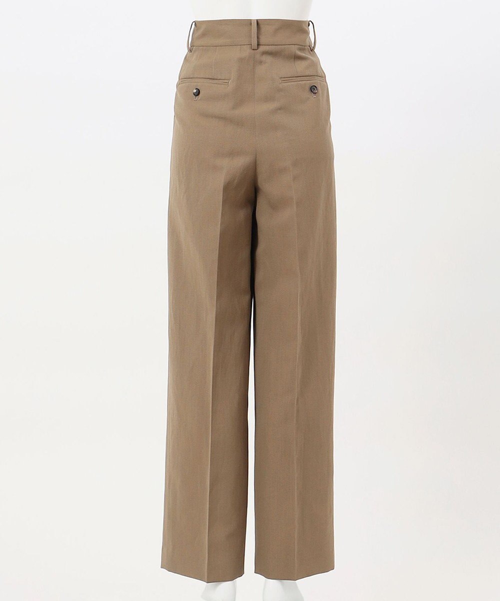 23区 【エステータ】ウールリネン タックワイドパンツ 