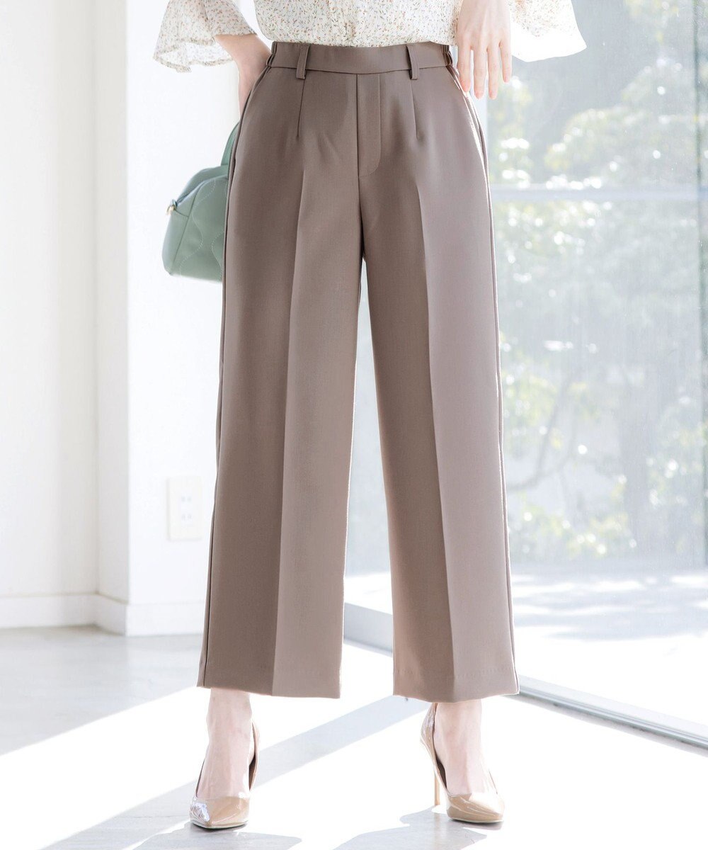 Tiaclasse L 【新色追加・洗える】センタープレスワイドパンツ 