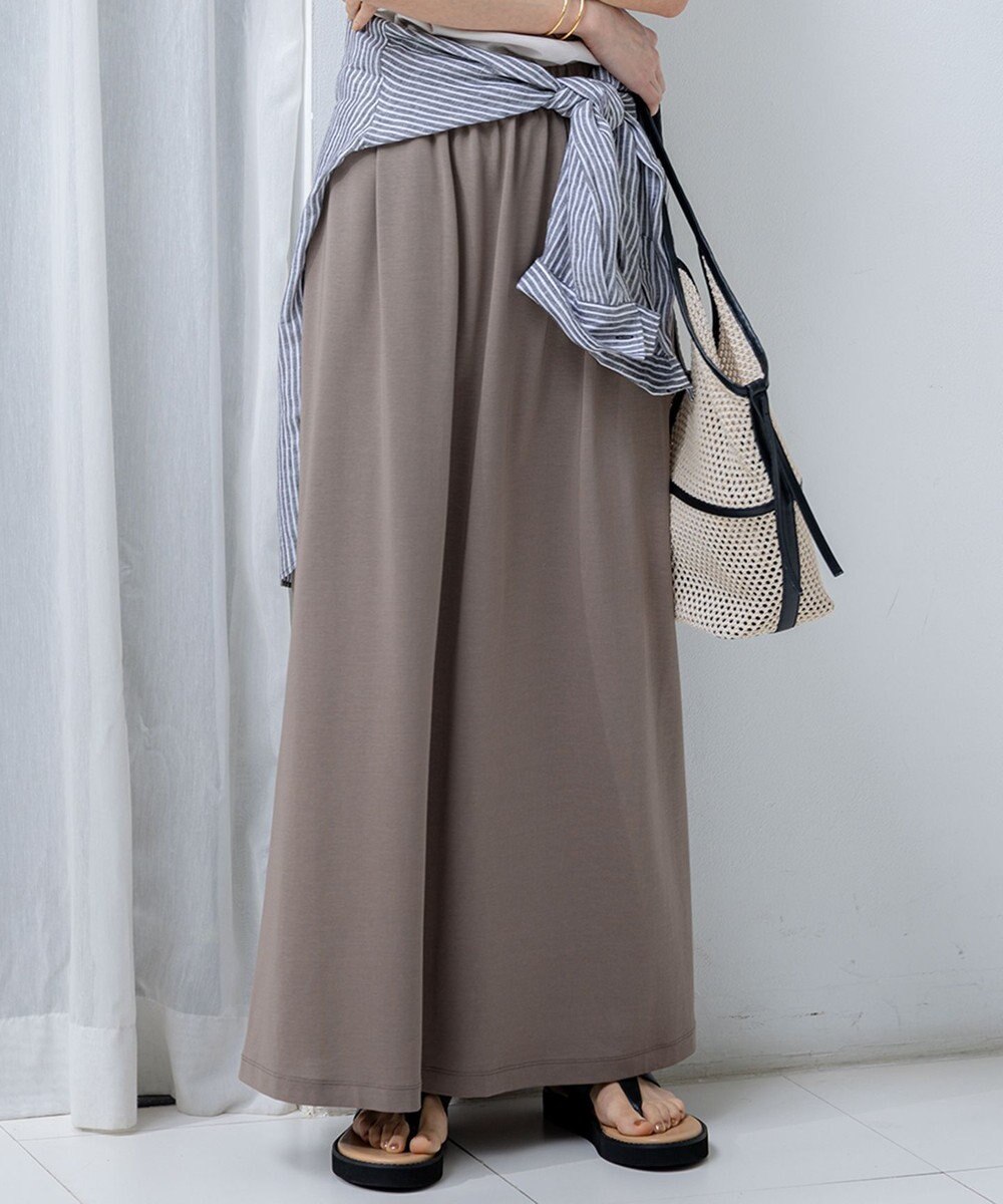 23区 【WEB&一部店舗限定/接触冷感/洗える】ツイストコットンプレーティング スカート 