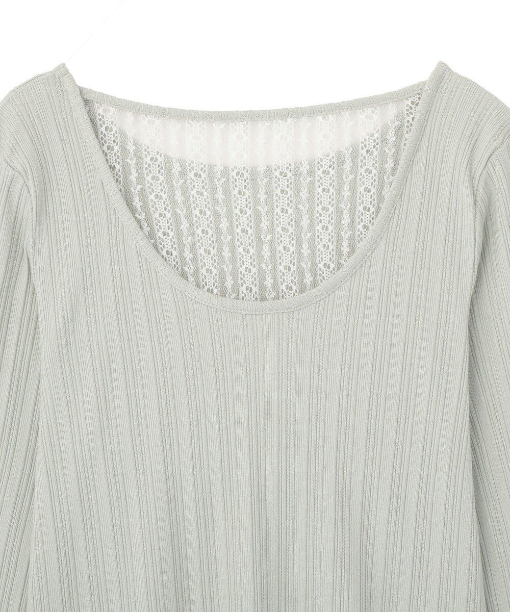 earth music&ecology ランダムチェーンリブバックレースプルオーバー 