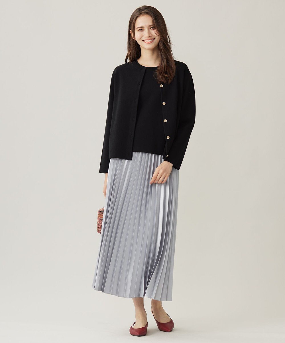 自由区 L 【アンサンブル対応・洗える】レーヨンストレッチ7分袖 ニット 