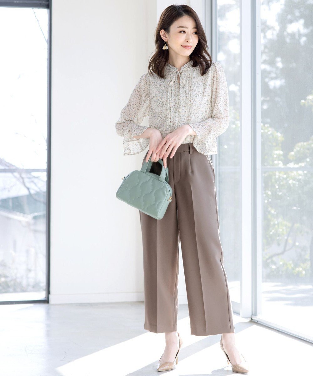 Tiaclasse L 【新色追加・洗える】センタープレスワイドパンツ 