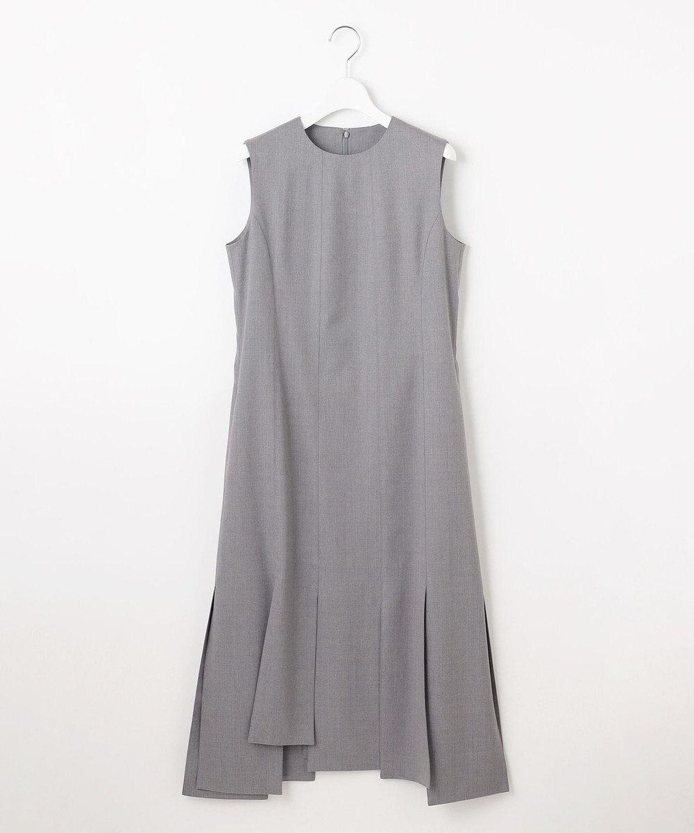 23区 L 【エステータ】ウールシルクギャバジン ランダムヘム ワンピース 