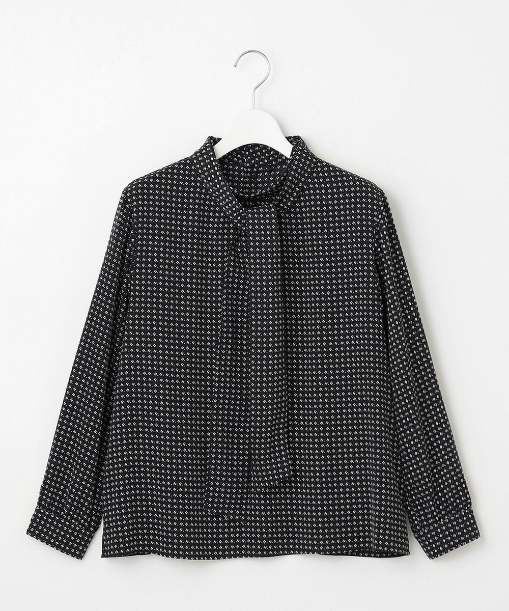 J.PRESS LADIES 【洗える】ポリエステルスエード変形ドットプリント ブラウス 