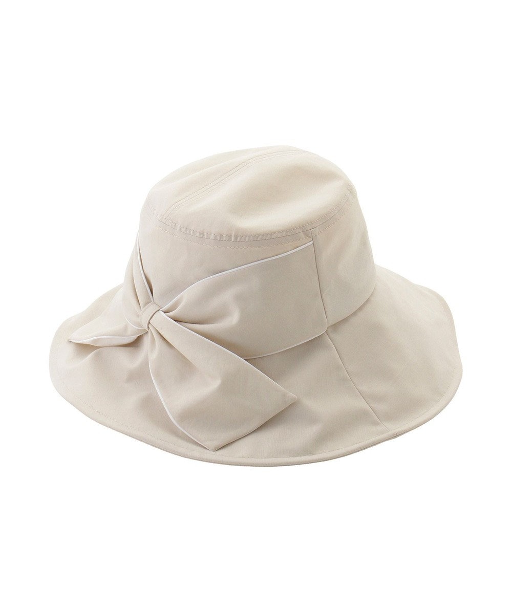MOONBAT 【遮光100％/遮熱/UV】HIROKO KOSHINO(ヒロコ コシノ)遮光 ビッグリボンハット 帽子 広つば ゆったりMサイズ 手洗い可能/サイズ調整可能/日本製 