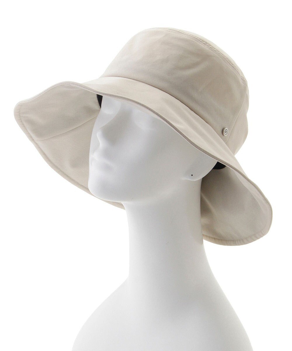 MOONBAT 【遮光100％/遮熱/UV】HIROKO KOSHINO(ヒロコ コシノ)遮光 ビッグリボンハット 帽子 広つば ゆったりMサイズ 手洗い可能/サイズ調整可能/日本製 