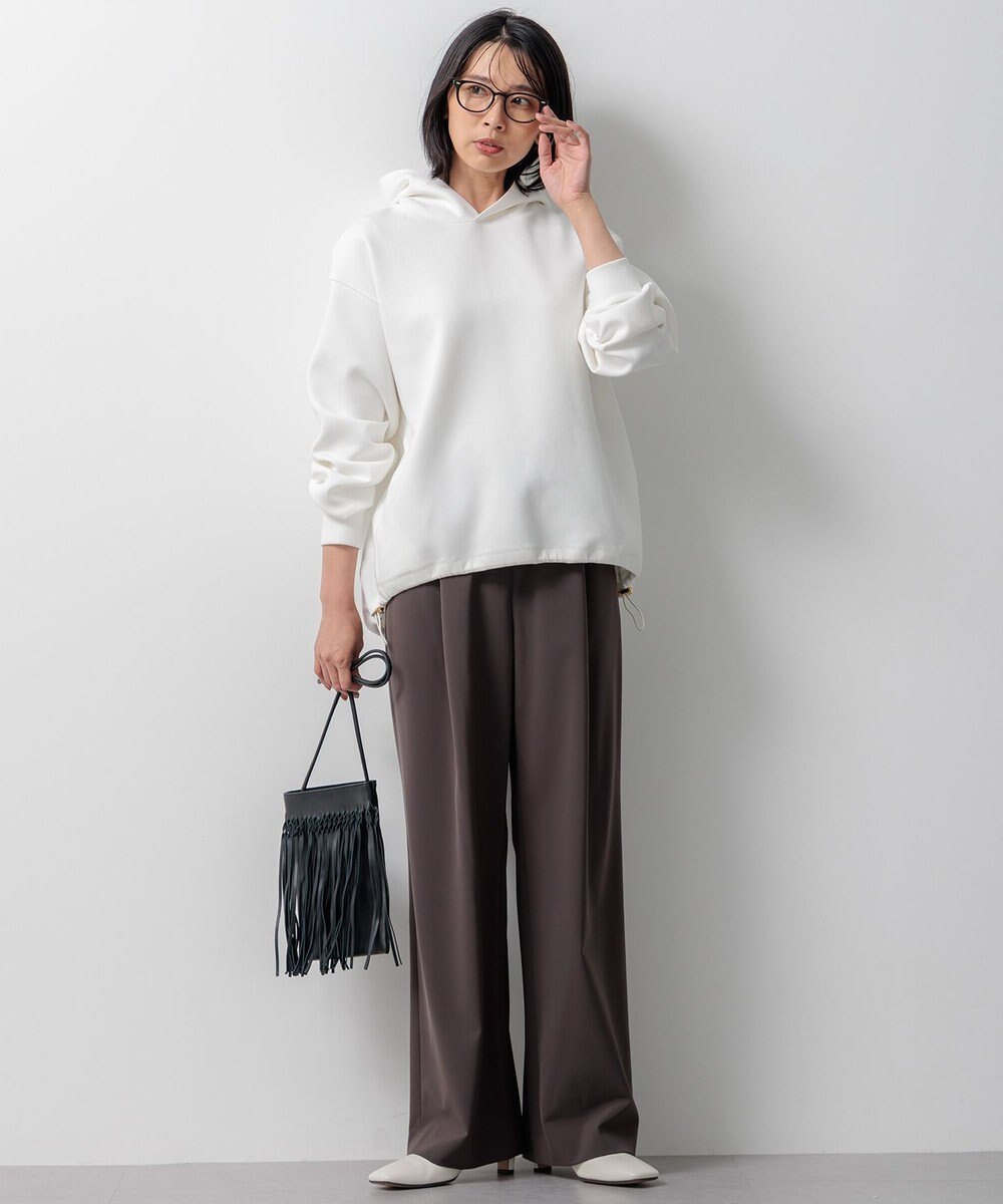 23区 【洗える】2WAYストレッチツイル ドロスト ワイドパンツ 