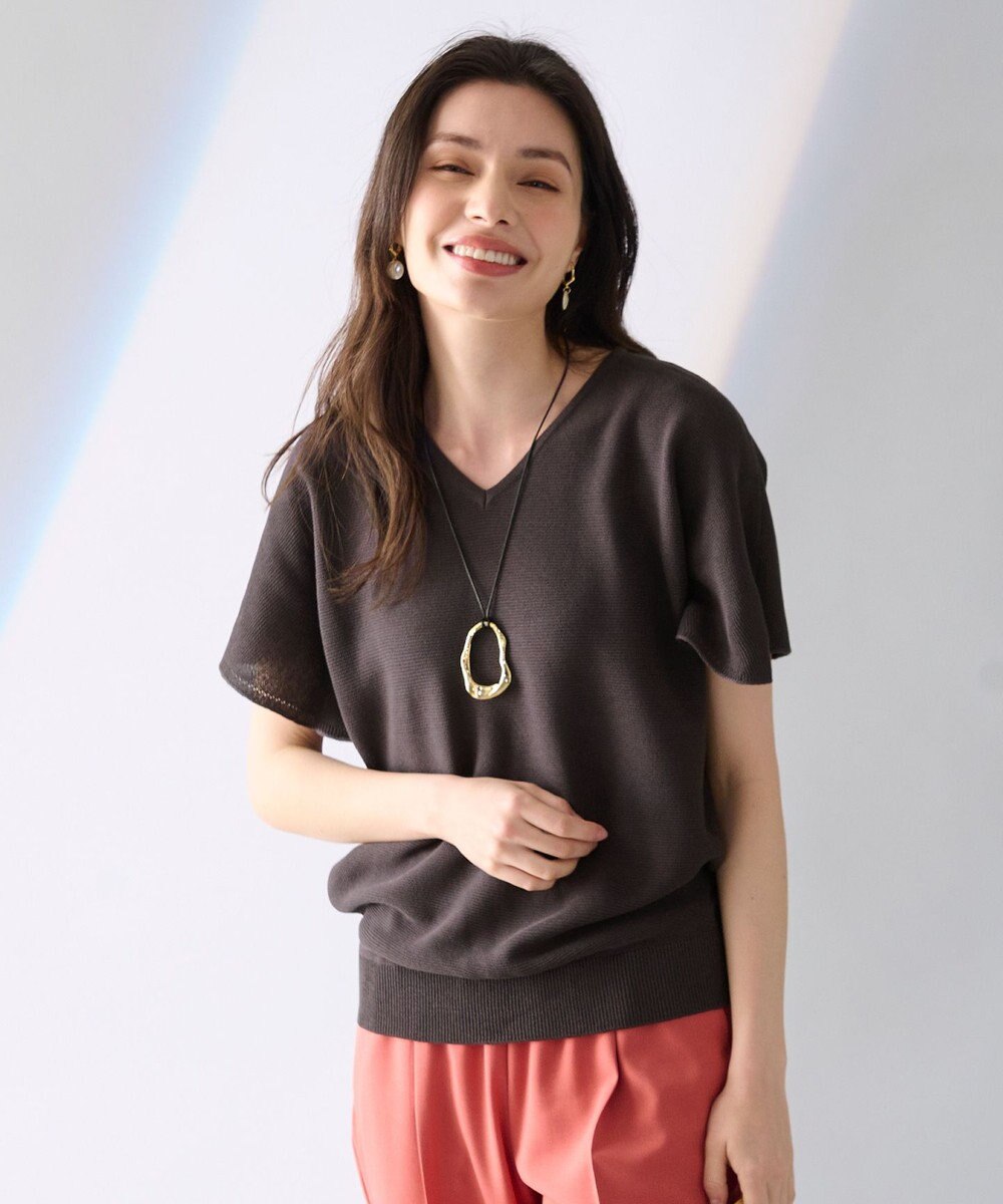 ANY 【洗濯機可/UVケア/アンチピリング】アクリルガーター バタフライスリーブニット 