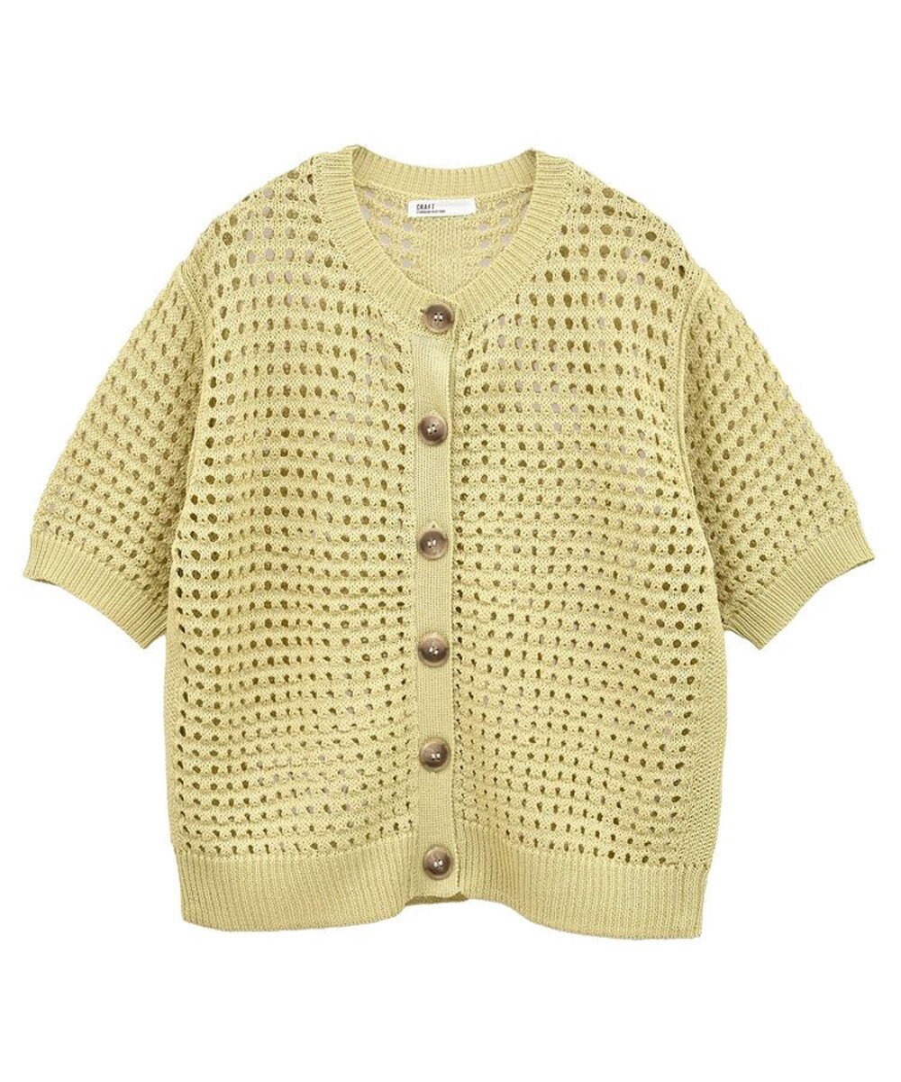 CRAFT STANDARD BOUTIQUE ハーフスリーブメッシュニットカーディガン 