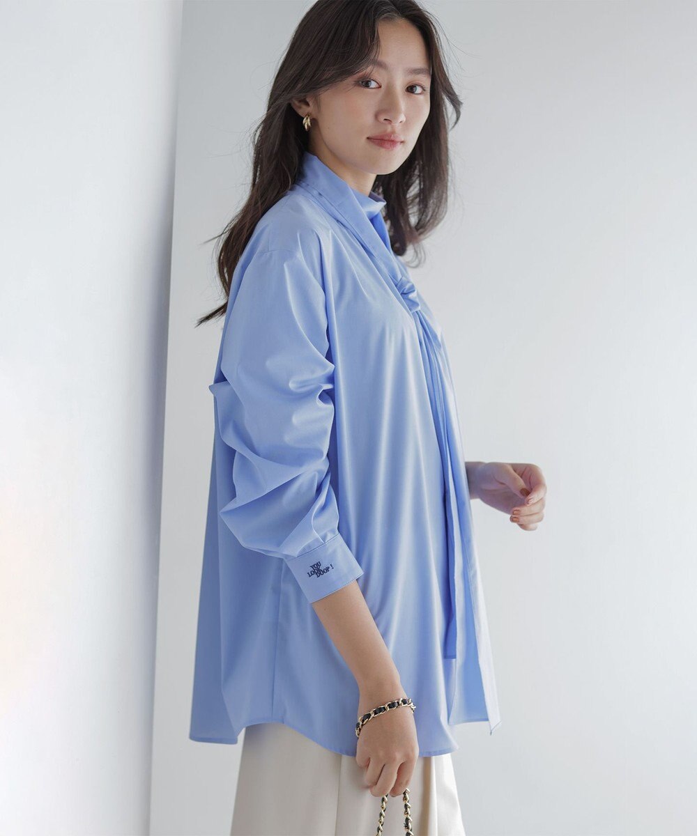 組曲 S 【加藤ローサさん着用 / 前後着用可】コットンタッチシャーティング刺繍入り ブラウス 