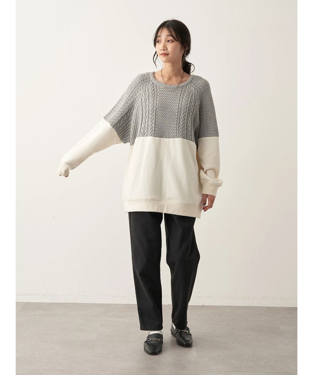 CRAFT STANDARD BOUTIQUE ニットドッキング裏毛プルオーバー 